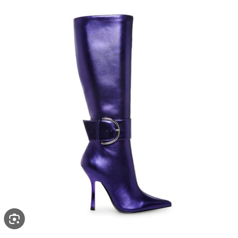 Steve Madden Purple Heeled Boots Metallic Finish